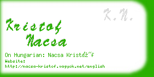 kristof nacsa business card